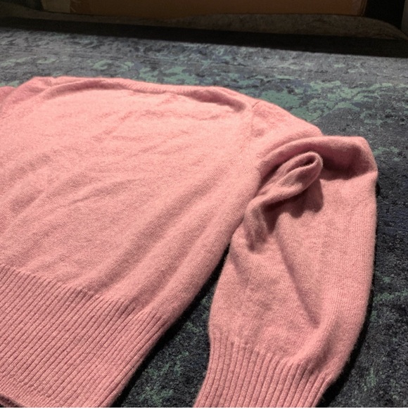 J Crew Cashmere Shrunken Crewneck Sweater L, Heather Petunia - Picture 7 of 11